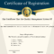 Free Sample Certificate Of Registration | Certificate Template With Regard To Running Certificates Templates Free
