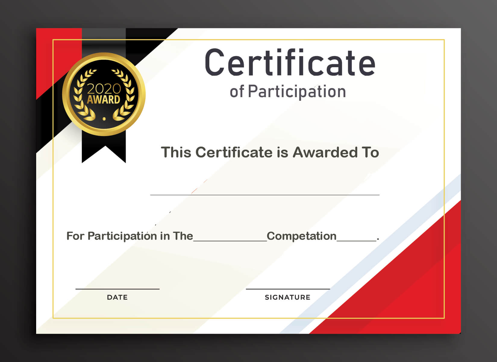 Free Sample Format Of Certificate Of Participation Template Intended For Sample Certificate Of Participation Template