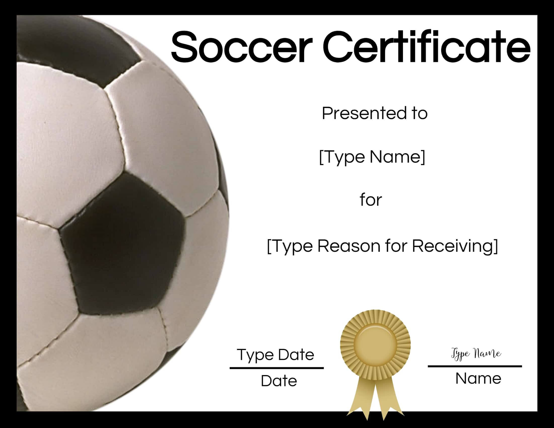 Free Soccer Certificate Maker | Edit Online And Print At Home Pertaining To Soccer Certificate Template