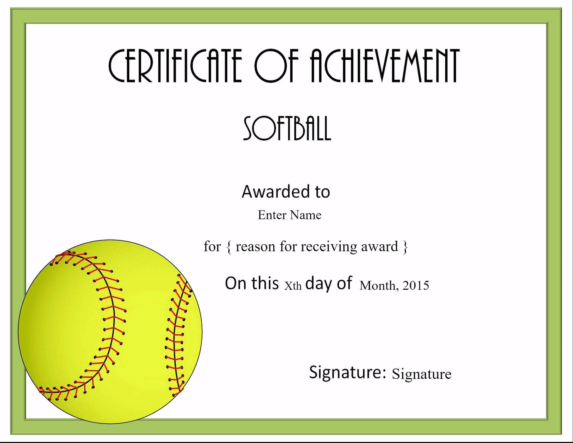 Free Softball Certificate Templates – Customize Online Intended For Softball Certificate Templates Free