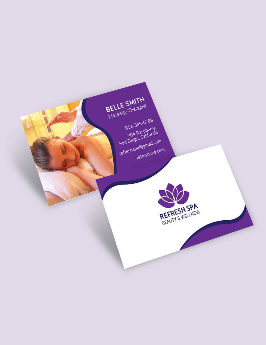 Free Spa Center Business Card Template – Free Templates Within Massage Therapy Business Card Templates