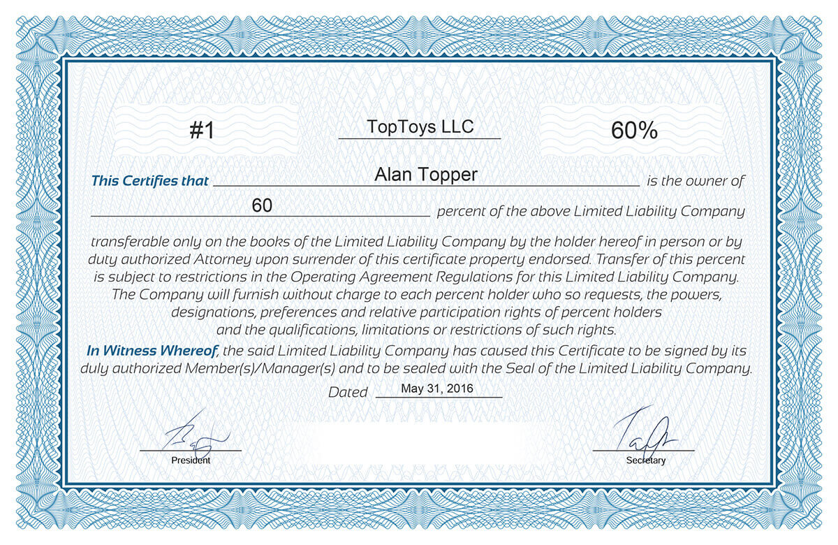Free Stock Certificate Online Generator Within Certificate Of Ownership Template
