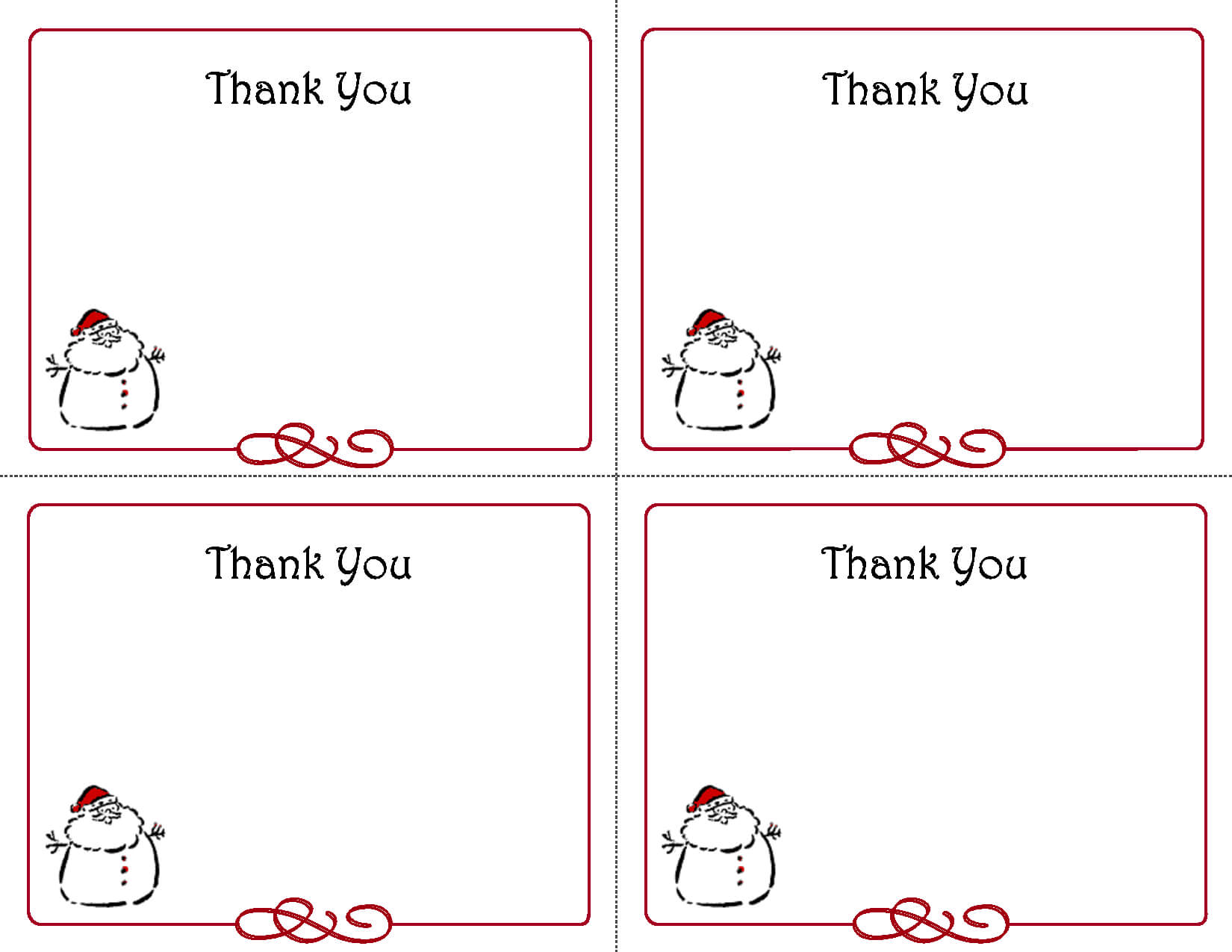 Free Thank You Cards Printable | Free Printable Holiday Gift Inside Template For Cards To Print Free