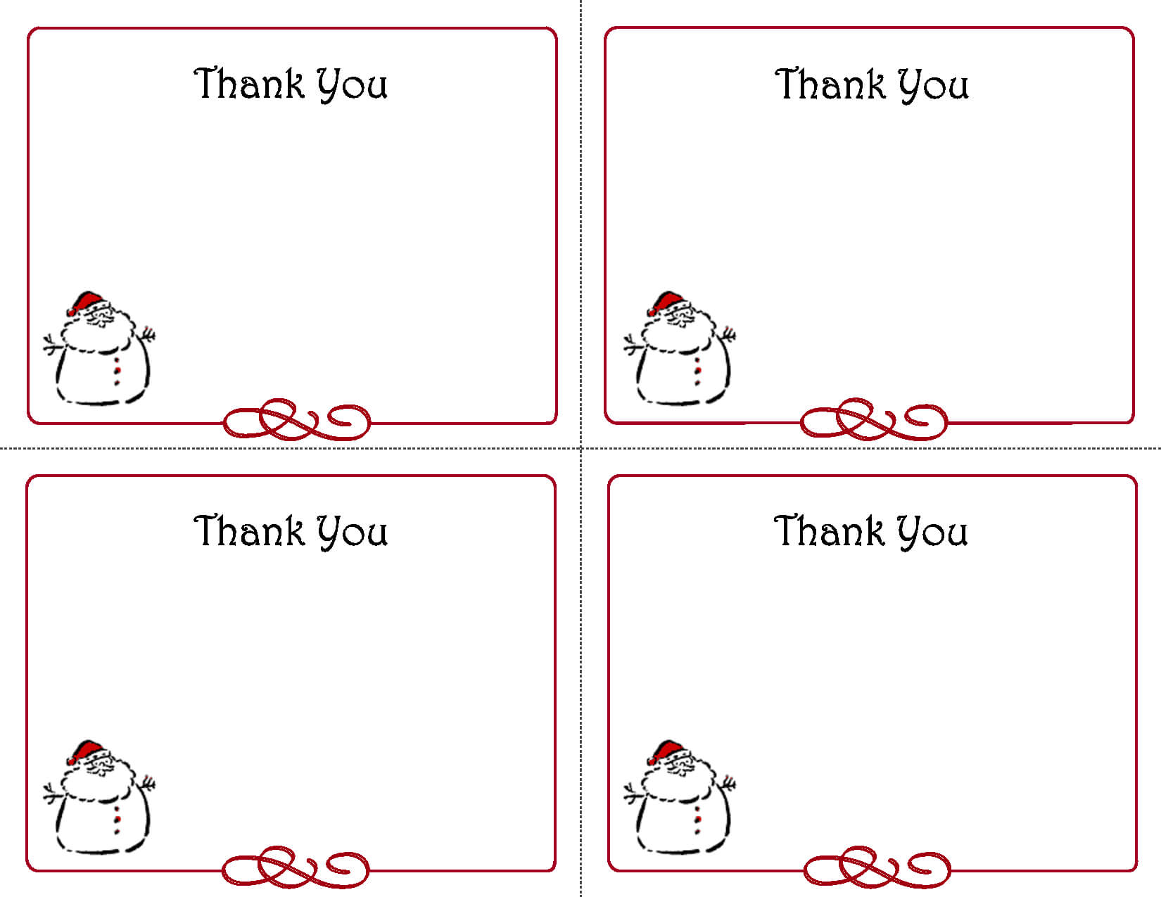 Free Thank You Cards Printable | Free Printable Holiday Gift Intended For Free Printable Thank You Card Template