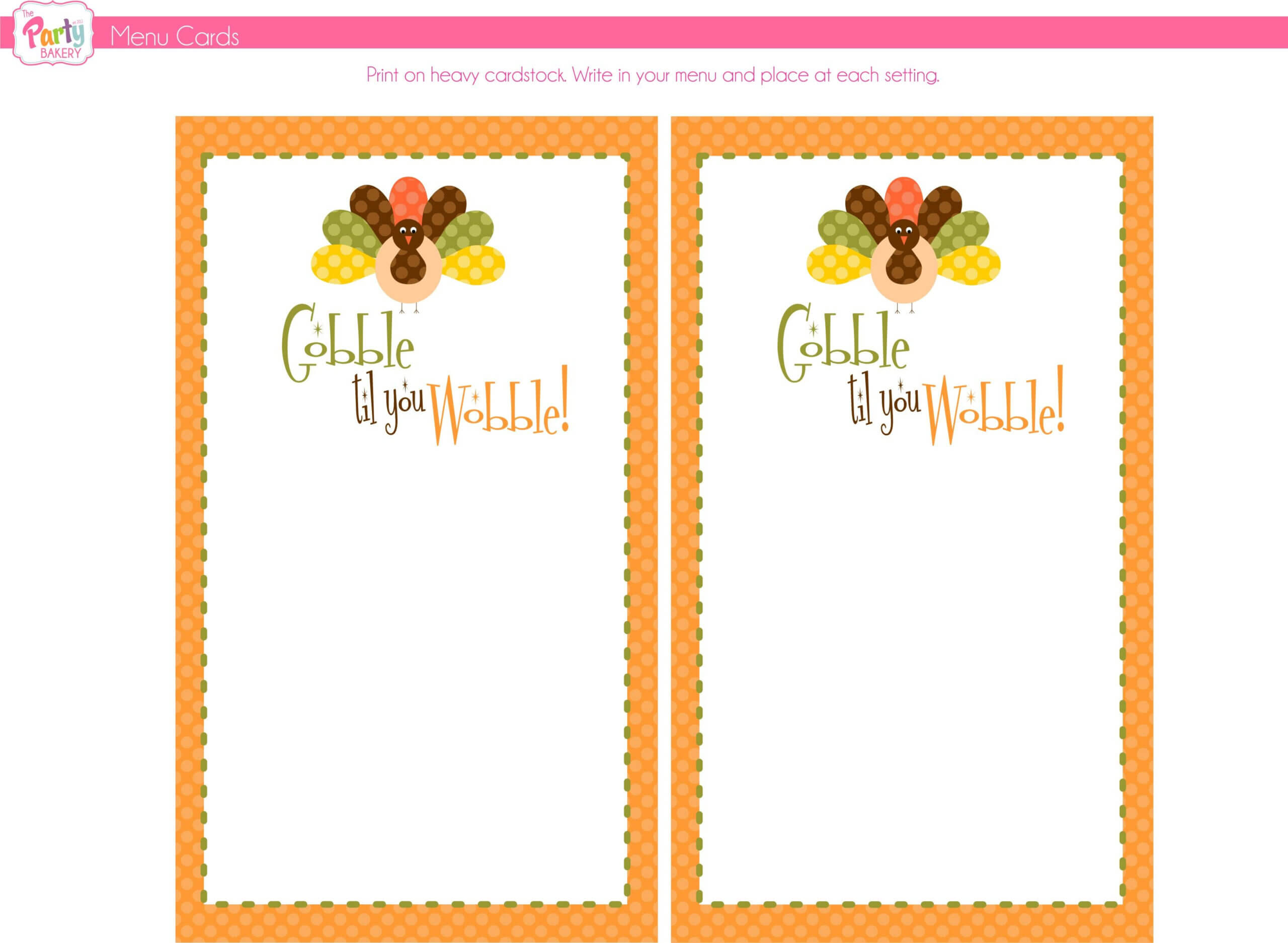 Free Thanksgiving Printable Menu Card #thanksgiving Throughout Thanksgiving Place Cards Template