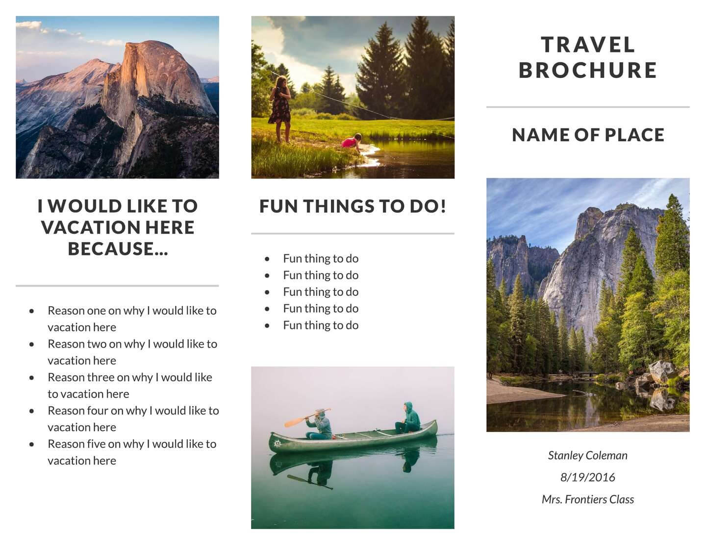 Free Travel Brochure Templates & Examples [8 Free Templates] Throughout Travel And Tourism Brochure Templates Free