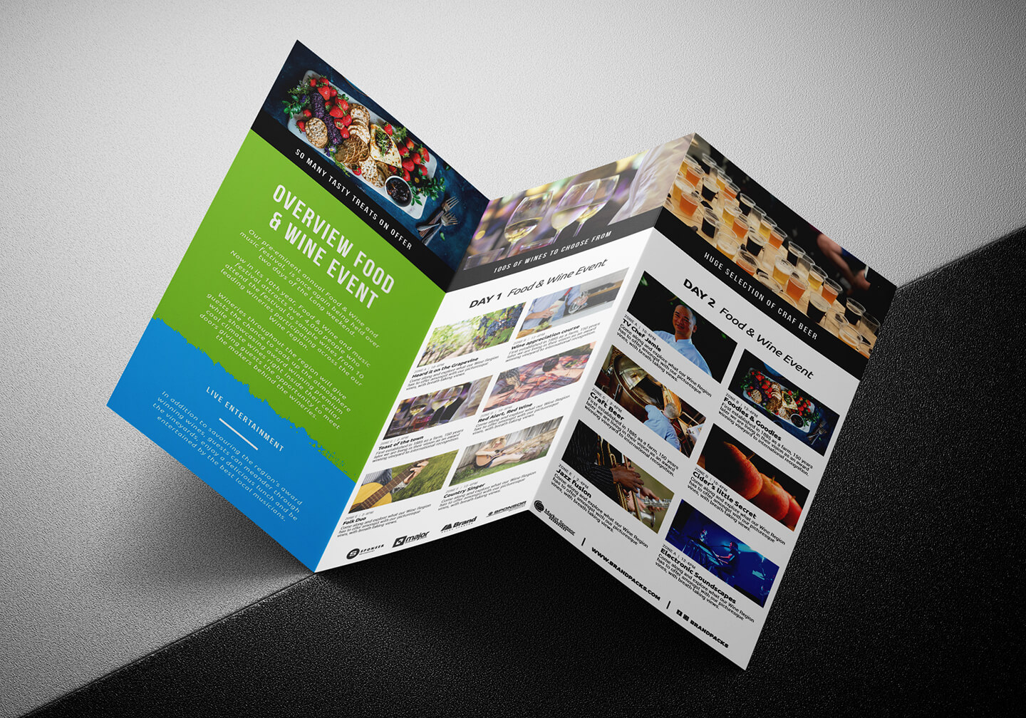 Free Tri Fold Brochure Template For Events & Festivals – Psd Intended For Tri Fold Brochure Template Illustrator