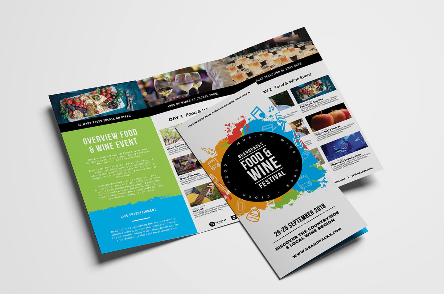 Free Tri Fold Brochure Template For Events & Festivals – Psd Regarding Illustrator Brochure Templates Free Download