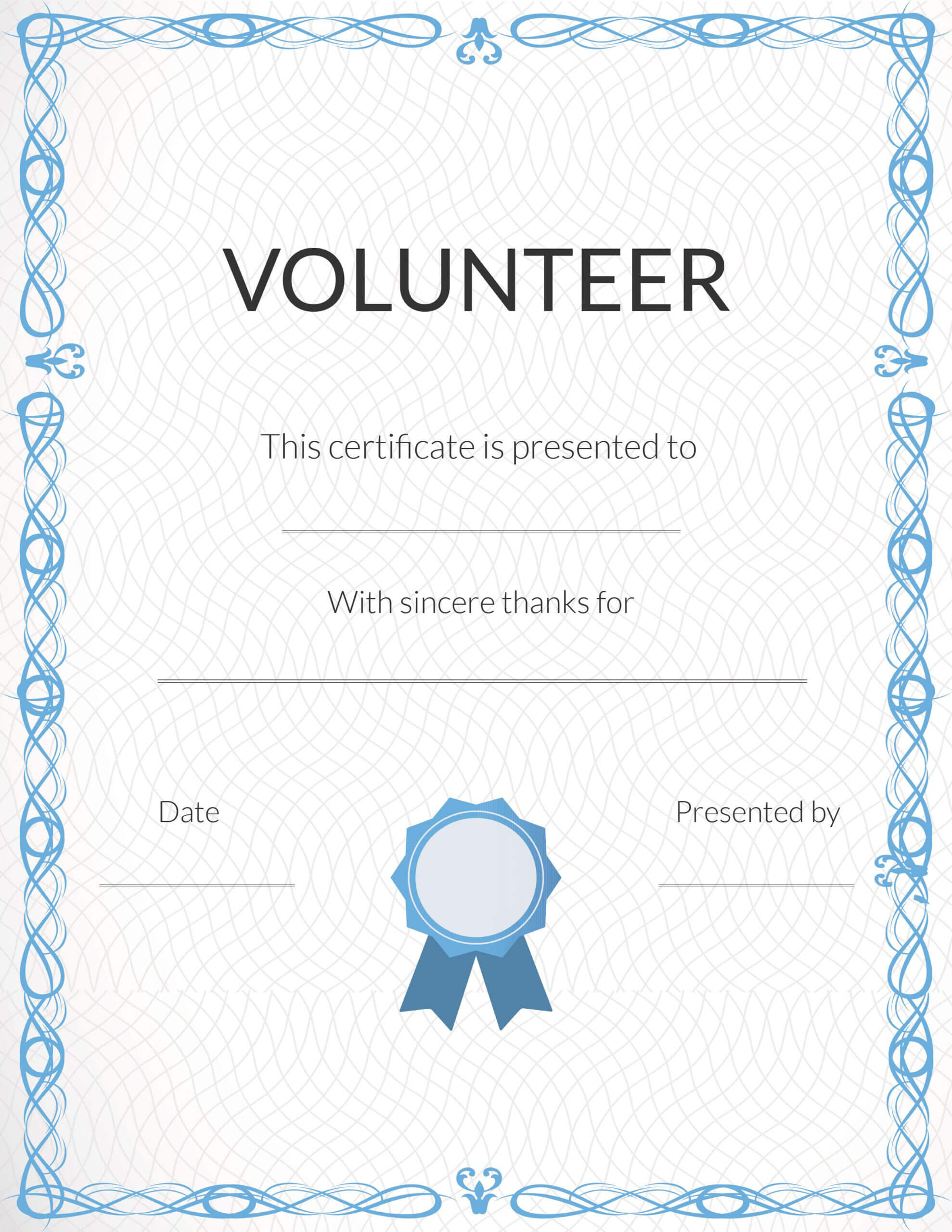Free Volunteer Appreciation Certificates — Signup Regarding Volunteer Certificate Templates
