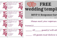Free Wedding Rsvp &amp; Response Card Template Templat | Free with regard to Free Printable Wedding Rsvp Card Templates