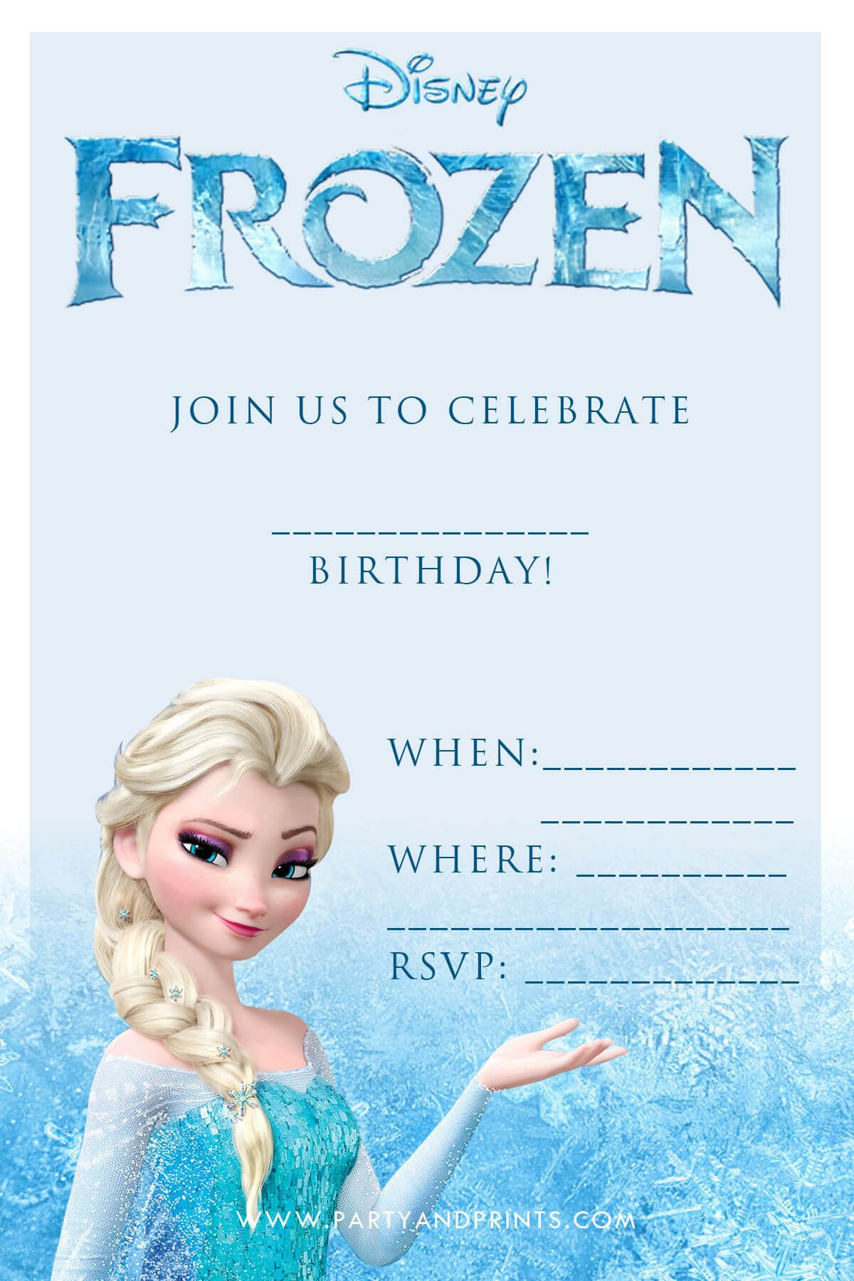 Frozen Birthday Invites Template – Yatay.horizonconsulting.co Intended For Frozen Birthday Card Template