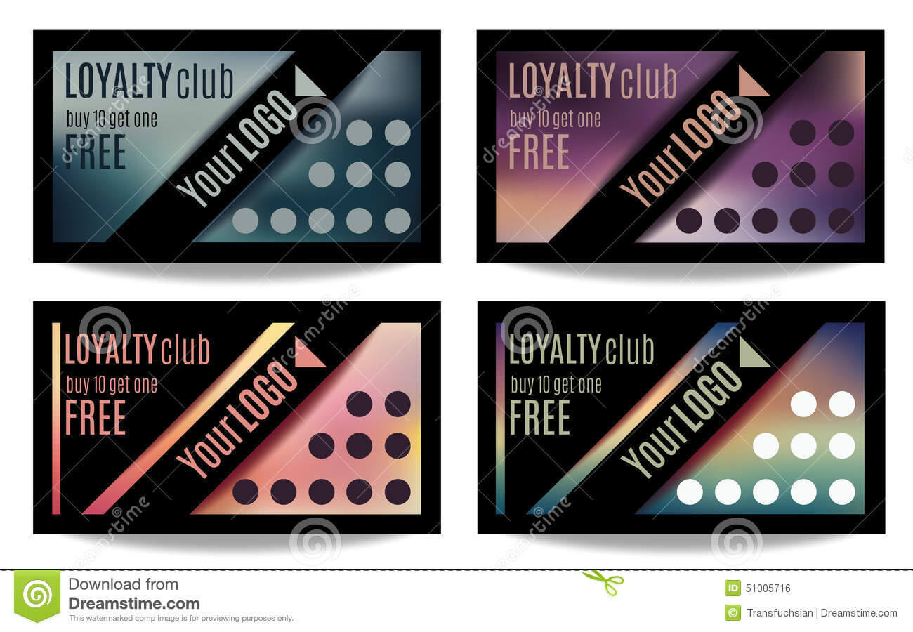 Fun Customer Loyalty Card Templates Stock Vector With Regard To Customer Loyalty Card Template Free