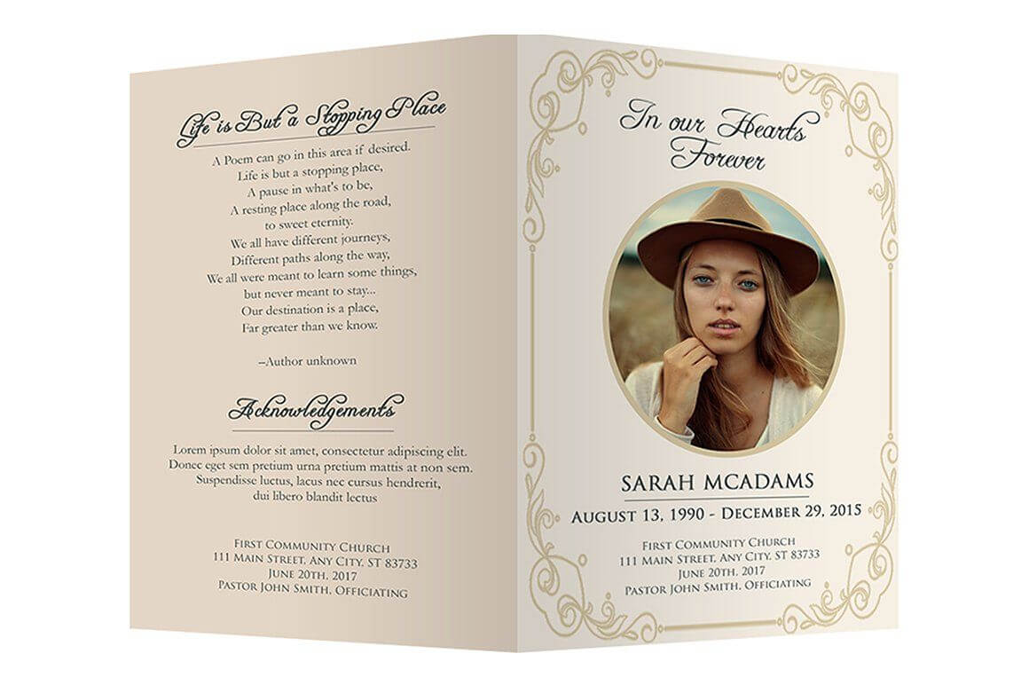 Funeral Program Templateshalexdesigns On @creativemarket Throughout Memorial Brochure Template