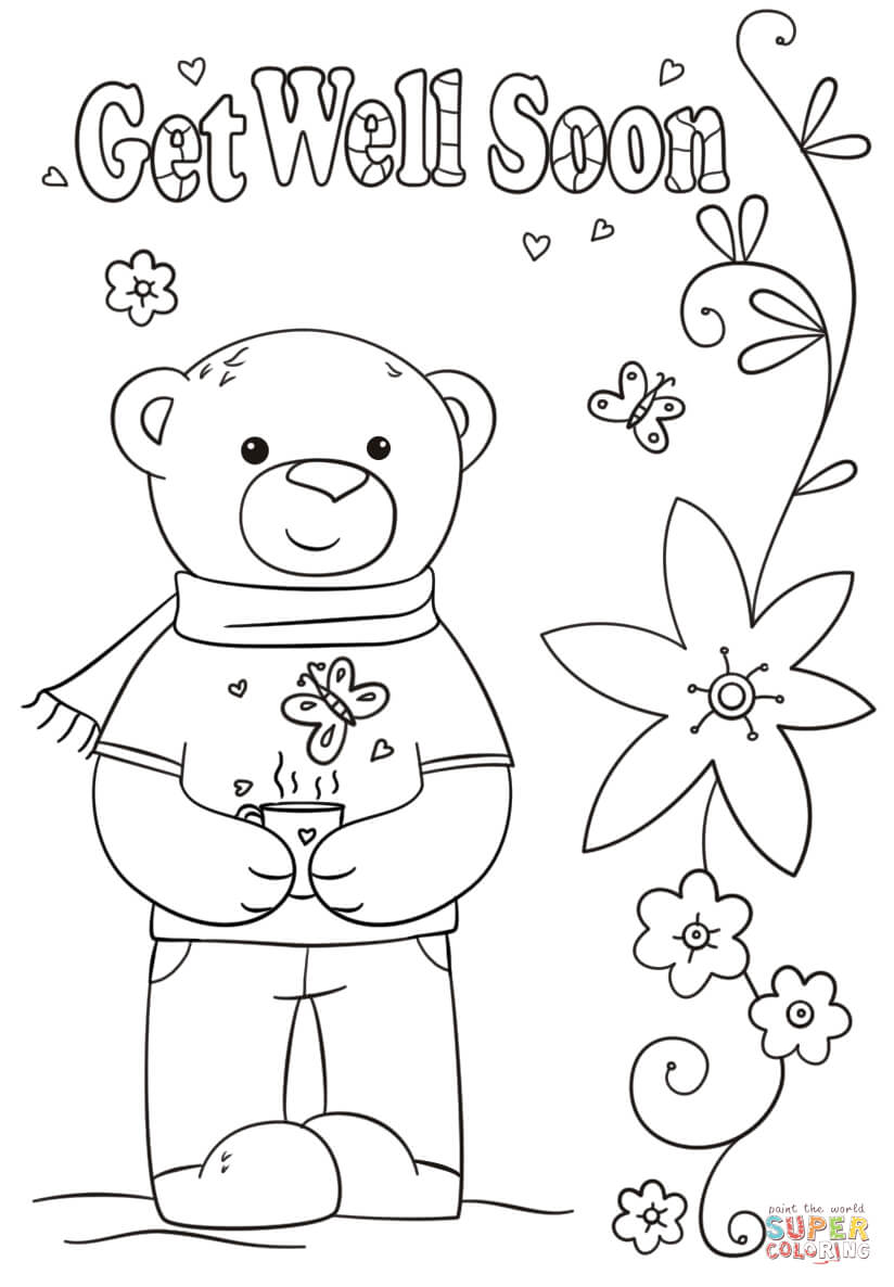 Funny Get Well Soon Coloring Page | Free Printable Coloring Intended For Get Well Soon Card Template