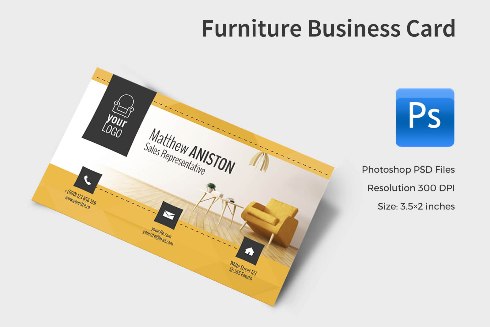 Furniture Business Card In Business Card Templates On Inside Business Card Template Size Photoshop