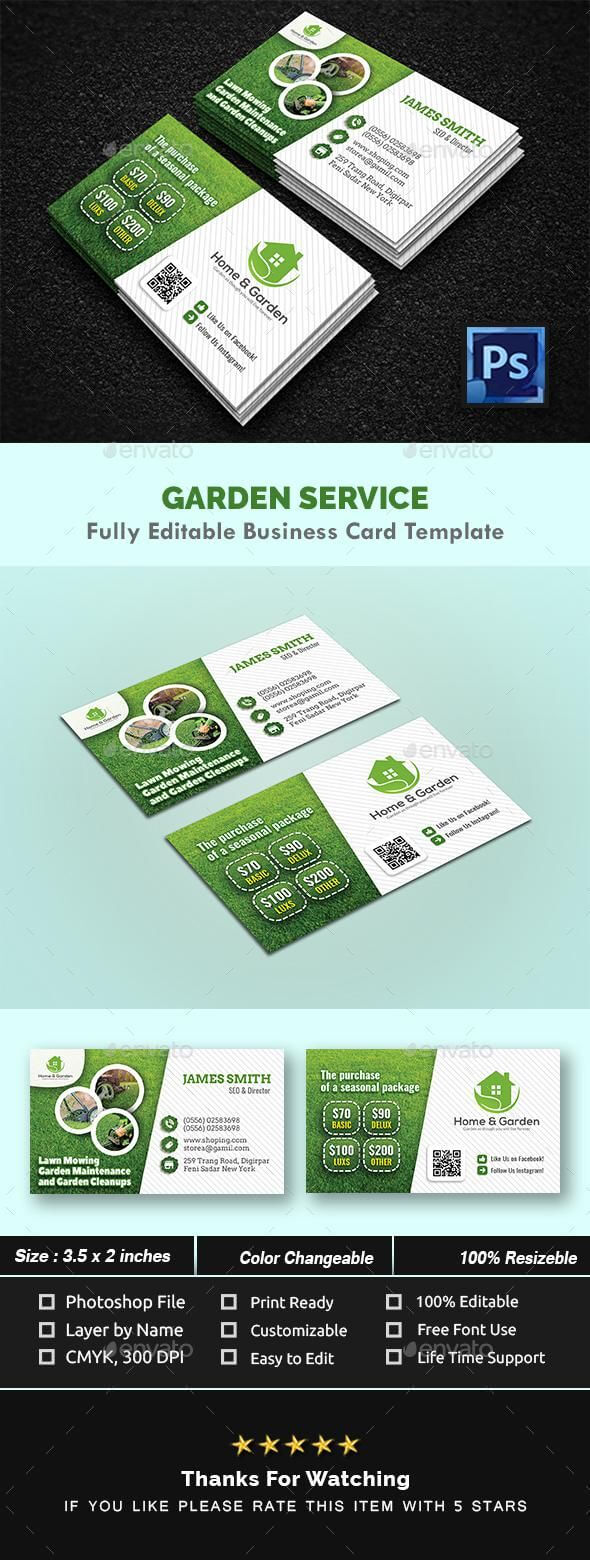 Garden Landscape Business Card Templates – Graphicriver With Regard To Gardening Business Cards Templates