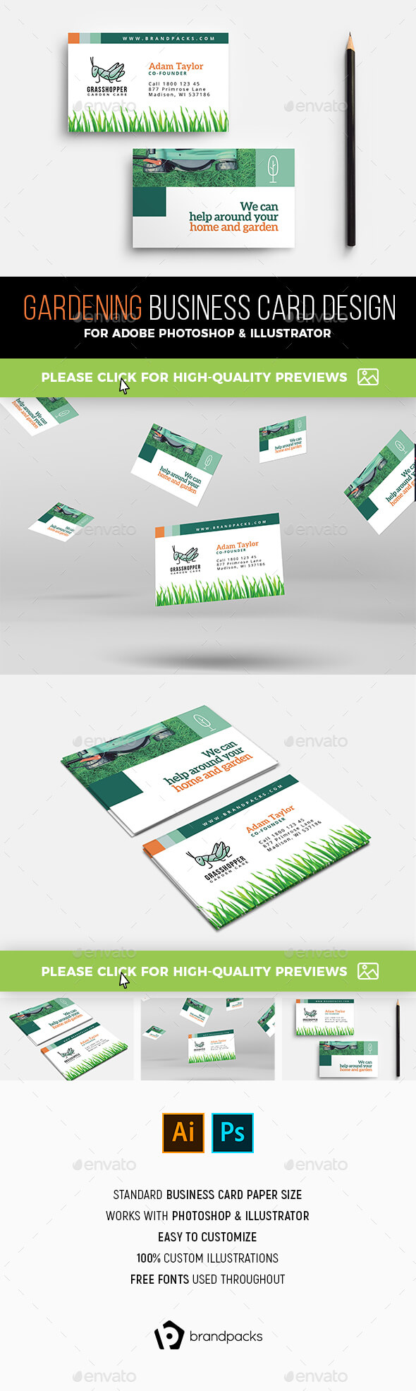 Gardening Business Card Templates & Designs From Graphicriver For Gardening Business Cards Templates