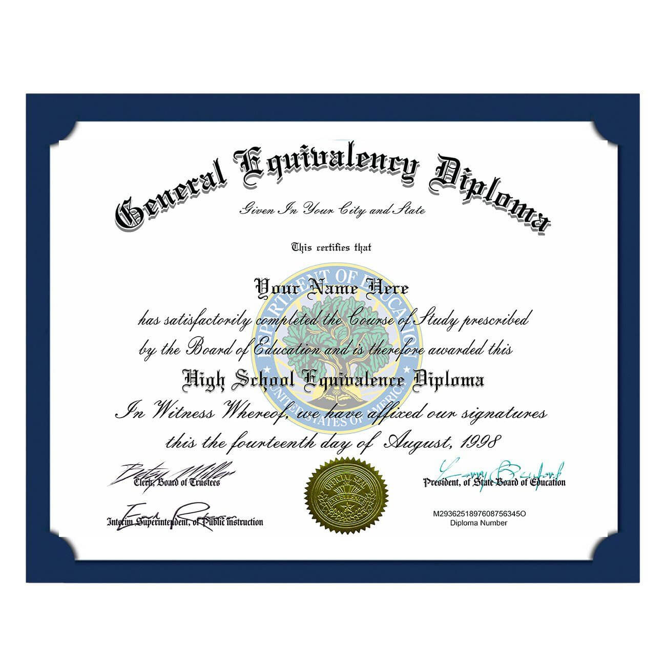 Ged+Diploma+Personalized+Novelty+Diplomas+Authentic+Layouts Intended For Ged Certificate Template