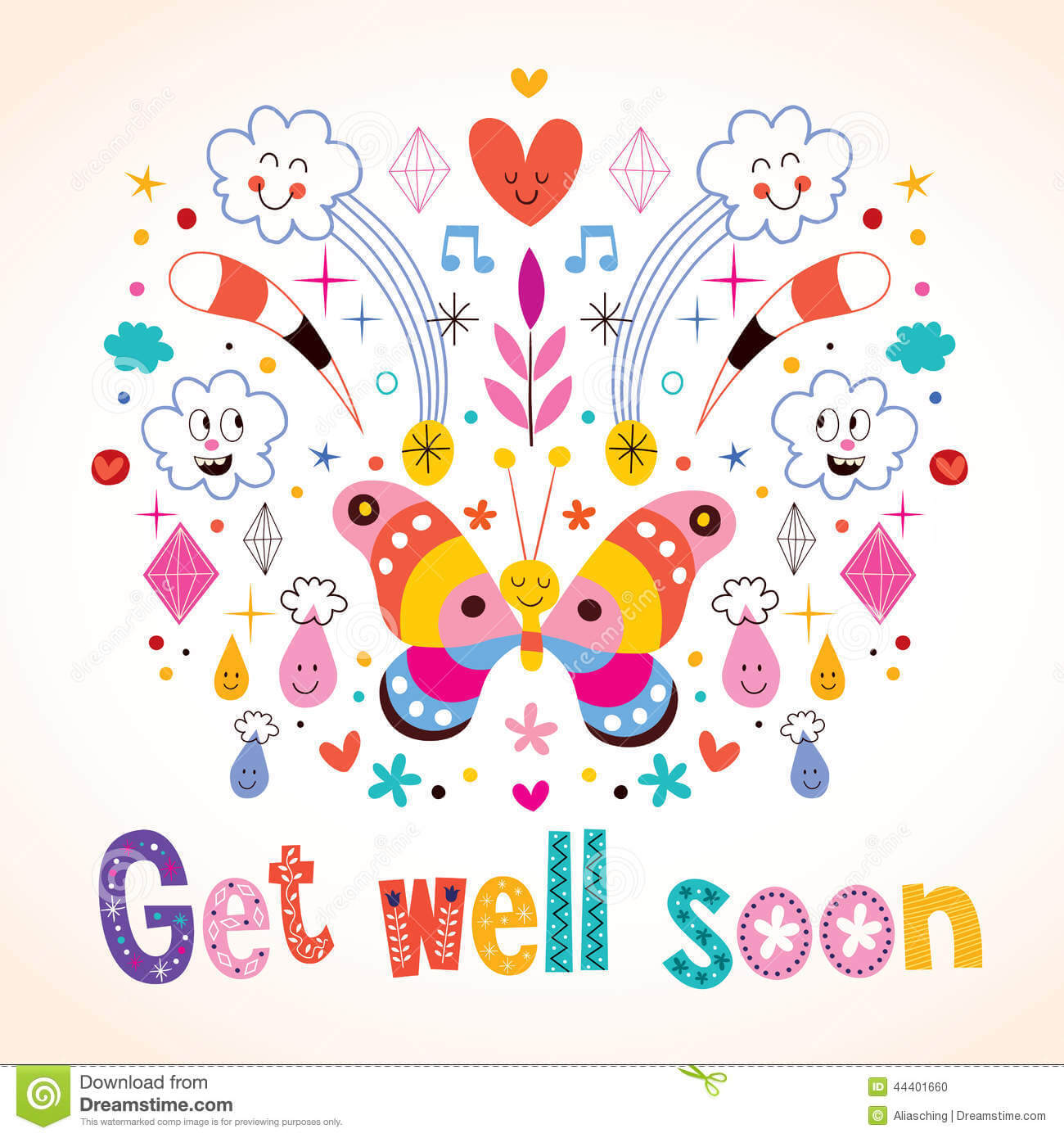 Get Well Soon Greeting Card Stock Vector – Illustration Of Within Get Well Card Template