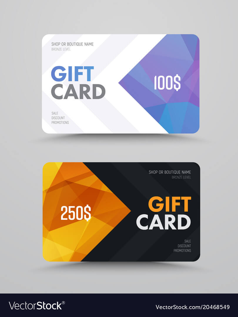 Gift Card Design With Polygonal Abstract Elements Regarding Credit Card Templates For Sale