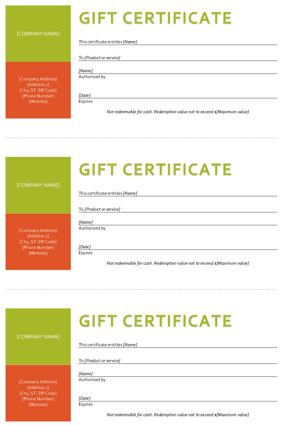 Gift Certificate Template – Sample Gift Certificate Regarding Company Gift Certificate Template