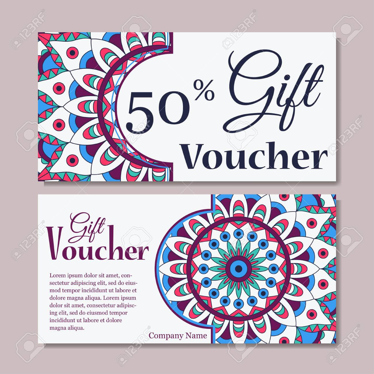 Gift Voucher Template With Mandala. Design Certificate For Sport.. In Magazine Subscription Gift Certificate Template