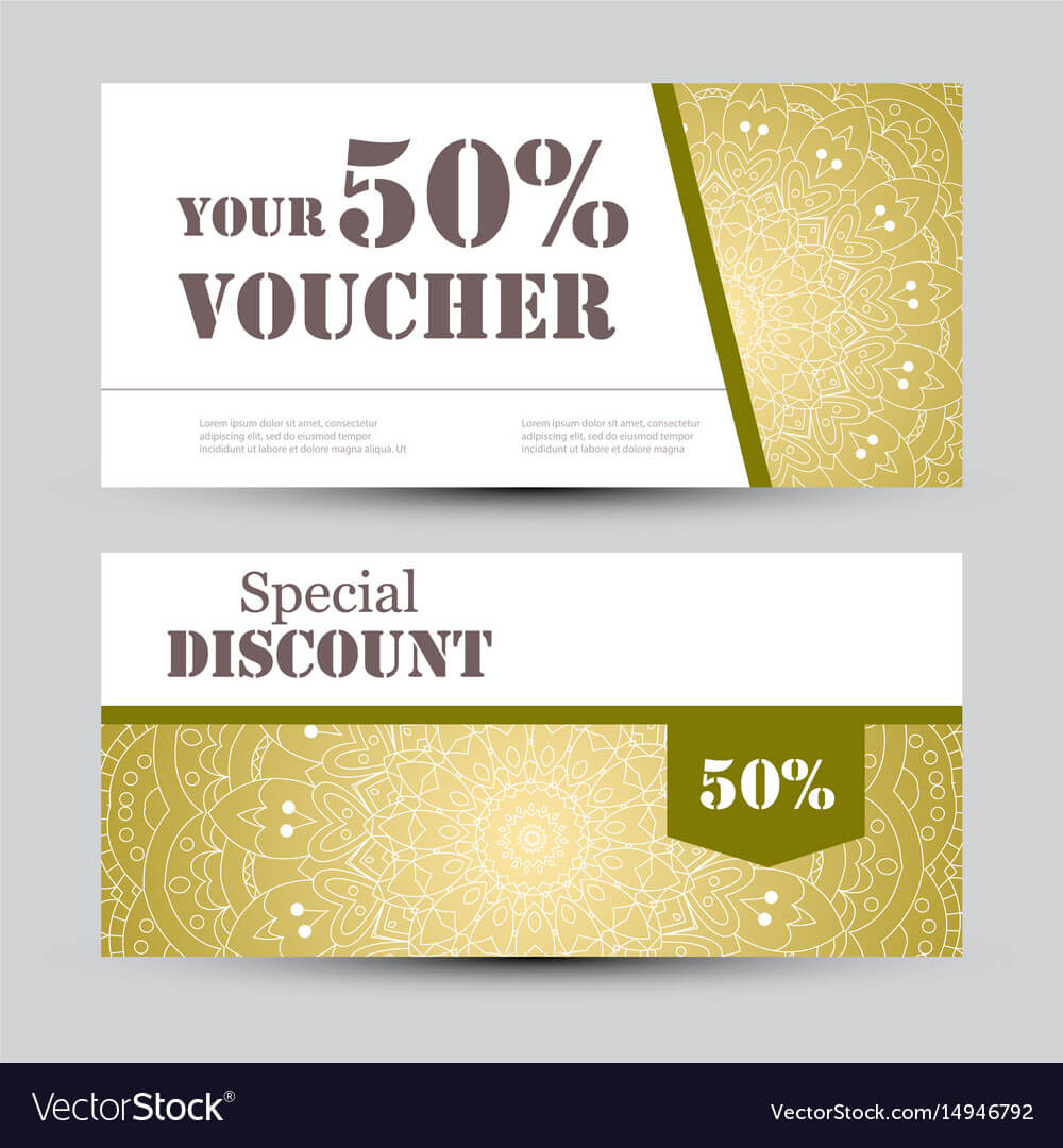 Gift Voucher Template With Mandala Design In Magazine Subscription Gift Certificate Template