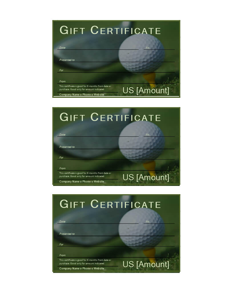 Golf Gift Certificate | Templates At Allbusinesstemplates Regarding Golf Gift Certificate Template