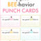 Good Behavior Punch Cards | Behavior Punch Cards, Kids Inside Free Printable Punch Card Template