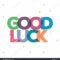 Good Luck Typography Card Designgreeting Card Stock Vector Intended For Good Luck Card Templates