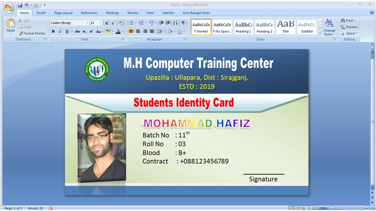 Graphic Tutorial On Twitter: "#idcarddesign #identitycard Inside Id Card Template For Microsoft Word