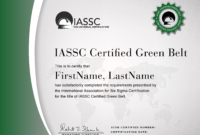 Green Belt Certification | Green Belt, Lean Six Sigma, Black with regard to Green Belt Certificate Template