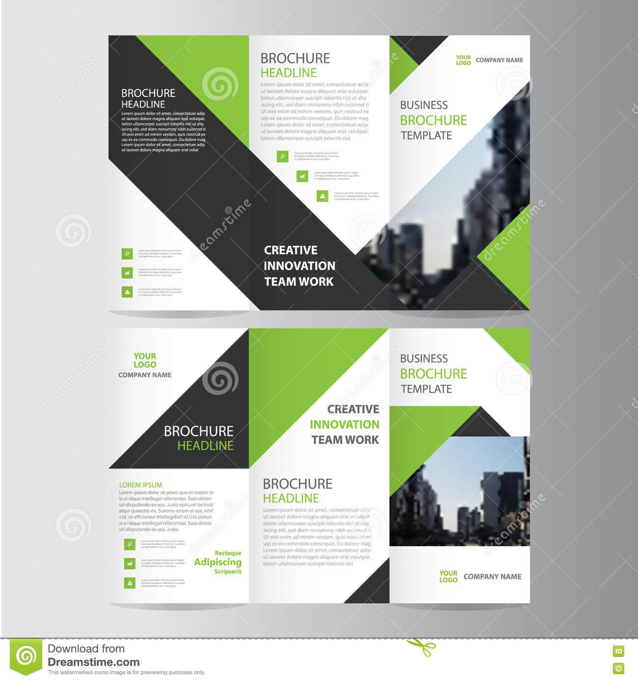 Green Black Elegance Business Trifold Business Leaflet Within Free Tri Fold Business Brochure Templates