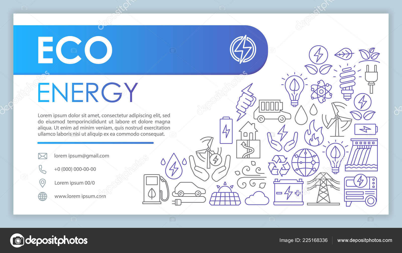 Green Energy Advertising Web Banner Vector Template For Bio Card Template