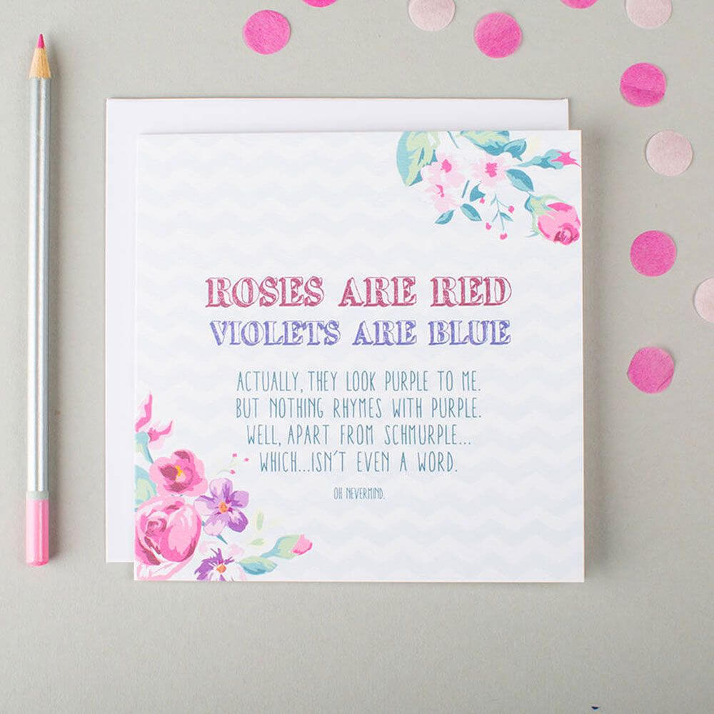 Greeting Card. Lovely Floral Roses Are Red Violets Are Blue Regarding Word Anniversary Card Template