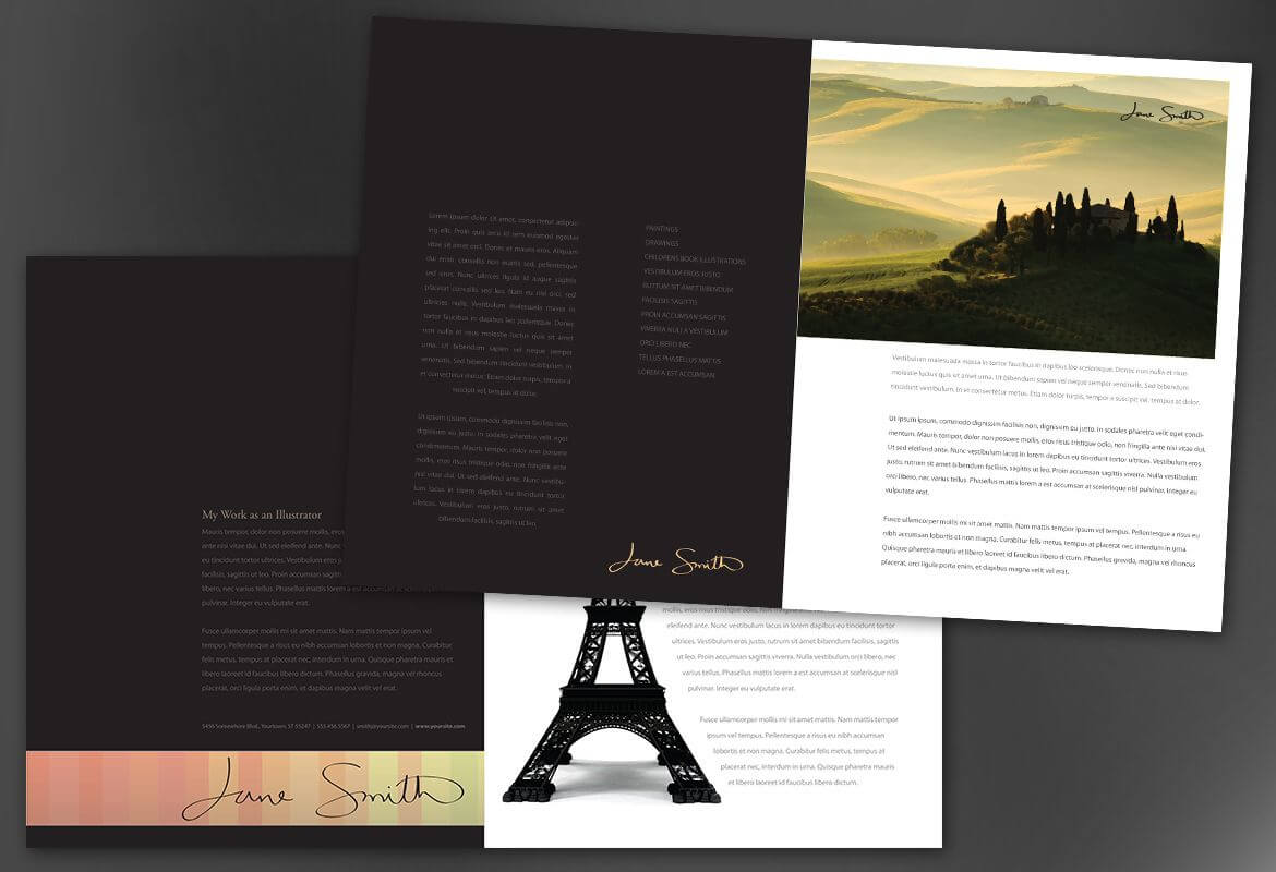 Half Fold Brochure Template For Design For Illustrator For Half Page Brochure Template