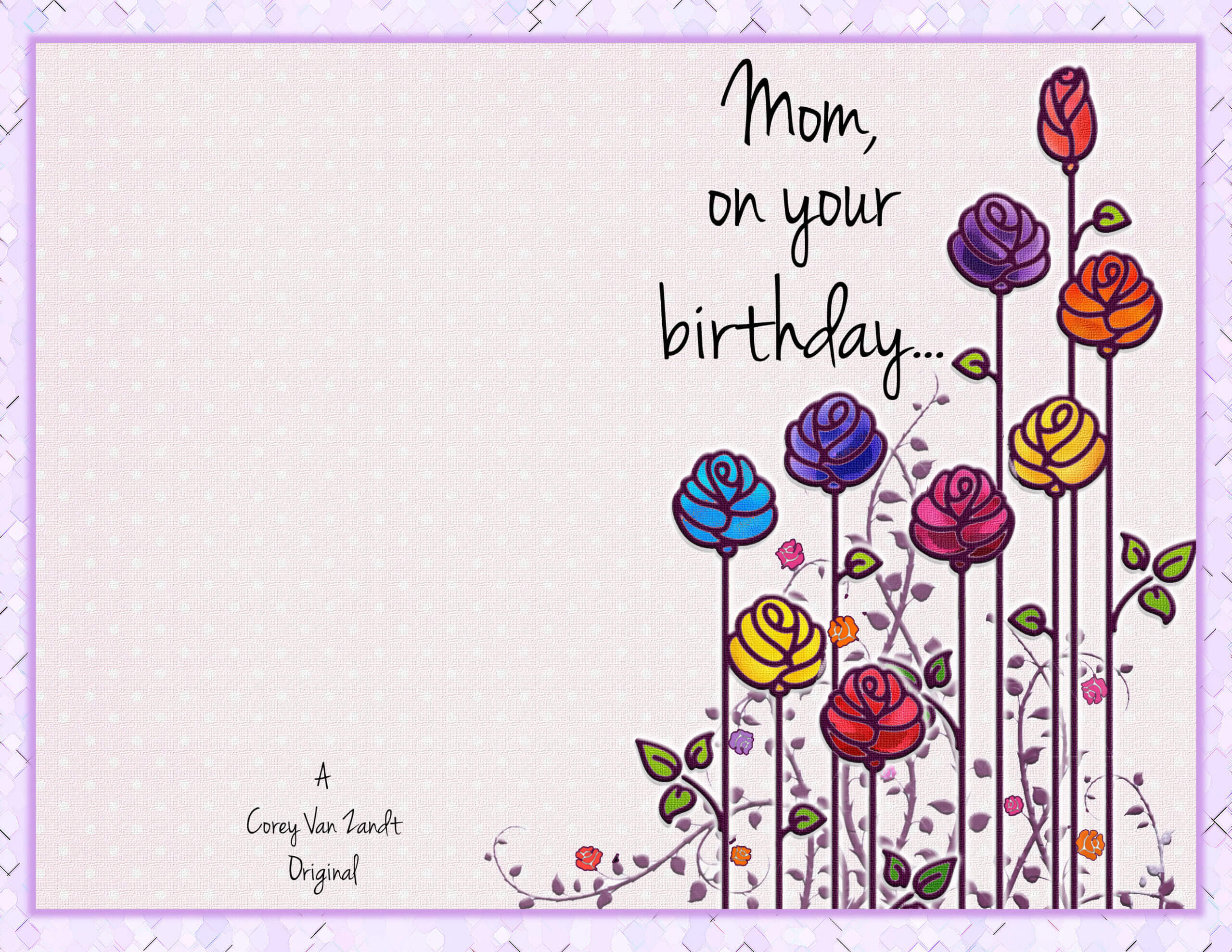 Happy Birthday Card – Corey Van Zandt For Mom Birthday Card Template
