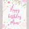 Happy Birthday Mom Template | Happy Birthday Mom Holiday With Regard To Mom Birthday Card Template