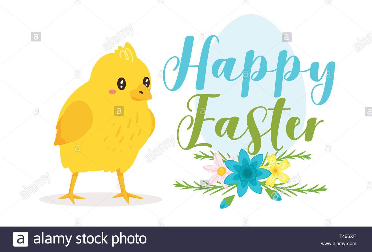 Happy Easter Design Template For Greeting Card Or Banner Inside Easter Chick Card Template