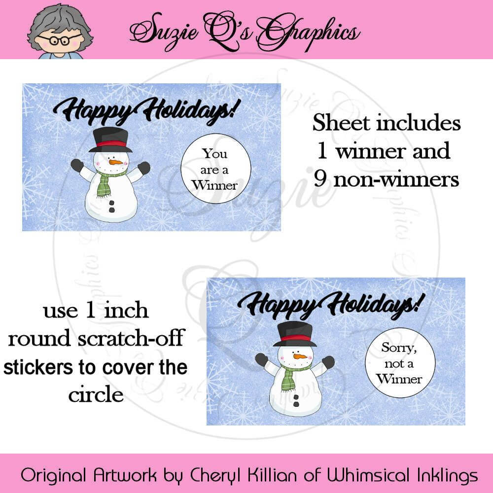 Happy Holidays Scratch Off Card Template – Digital Printable Intended For Scratch Off Card Templates