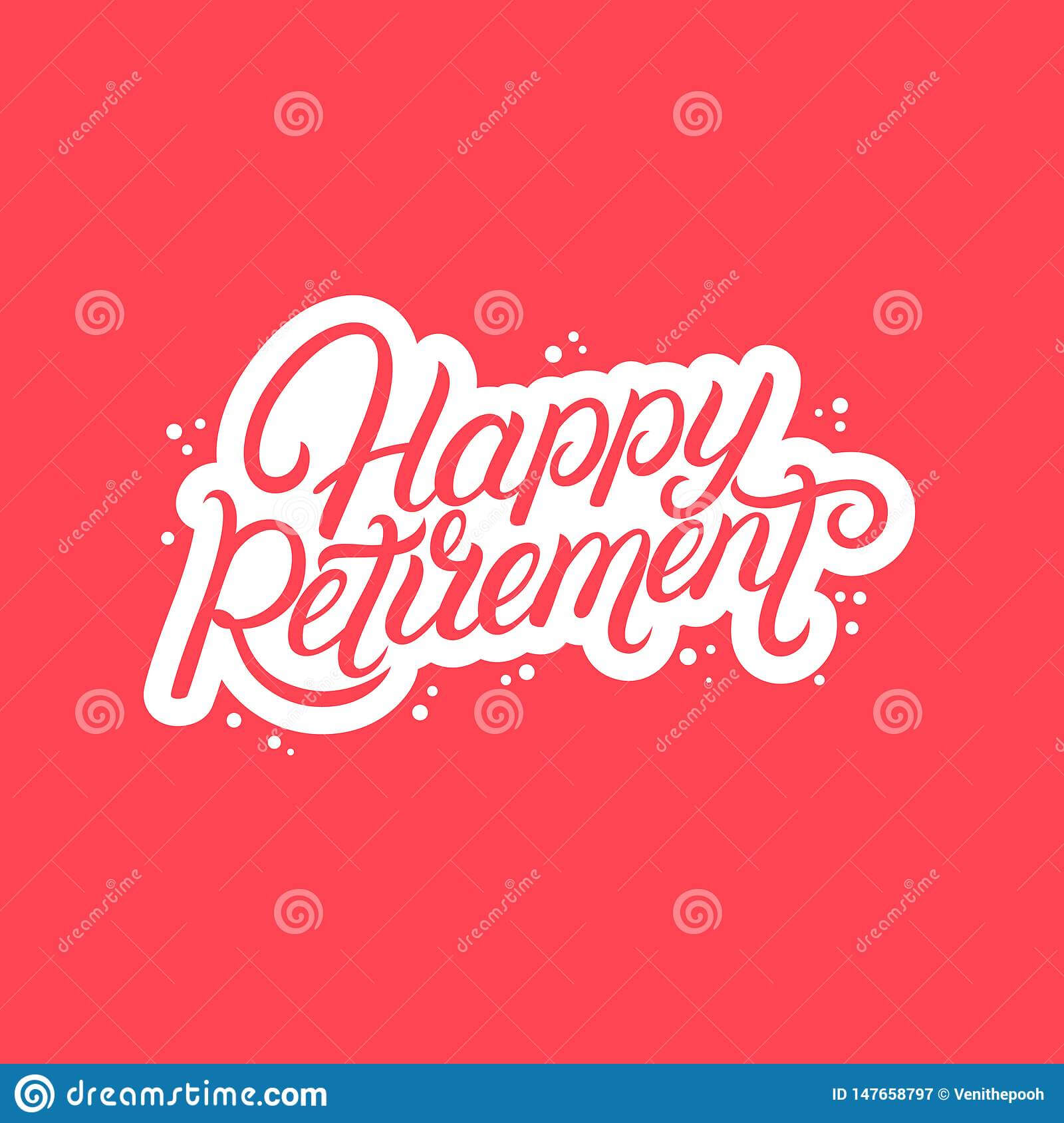 Happy Retirement Hand Written Lettering. Stock Vector With Regard To Retirement Card Template
