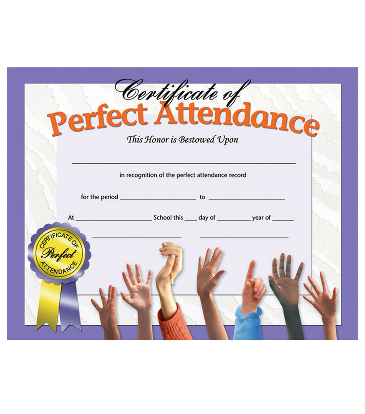 Hayes 180 Pk Perfect Attendance Certificates | Perfect Intended For Hayes Certificate Templates