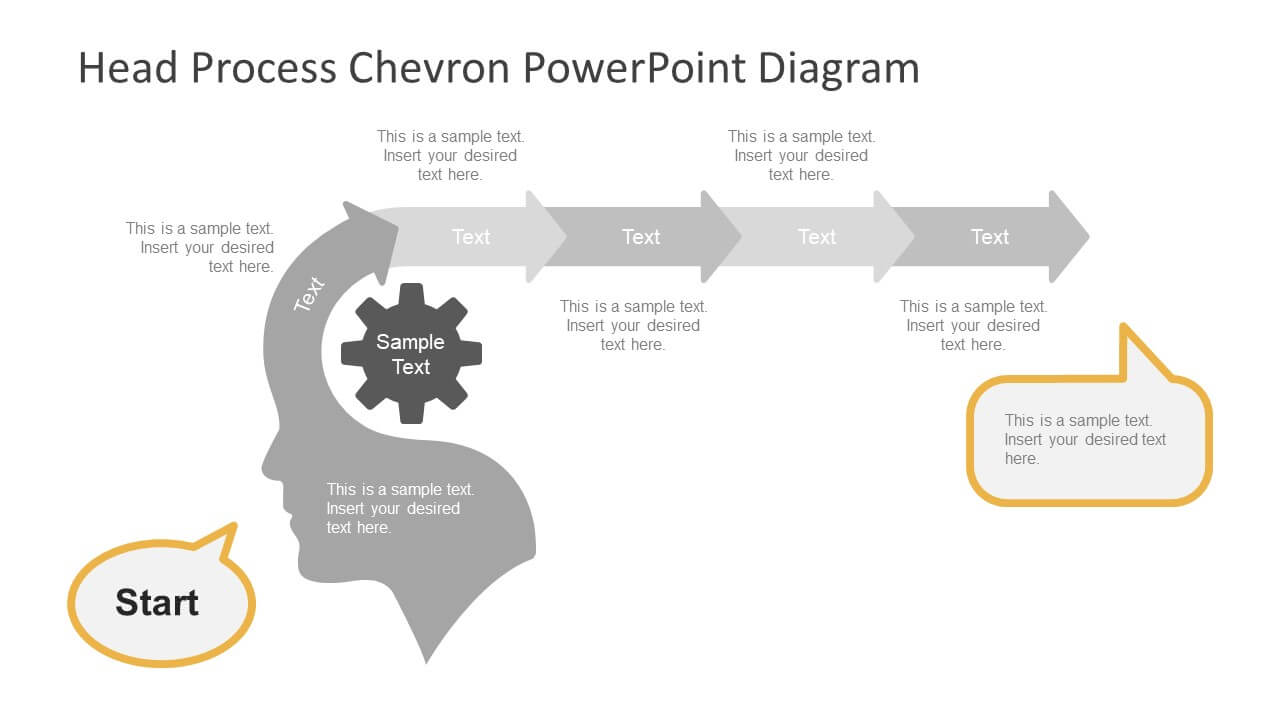 Head Process Chevron Powerpoint Diagram Throughout Powerpoint Chevron Template