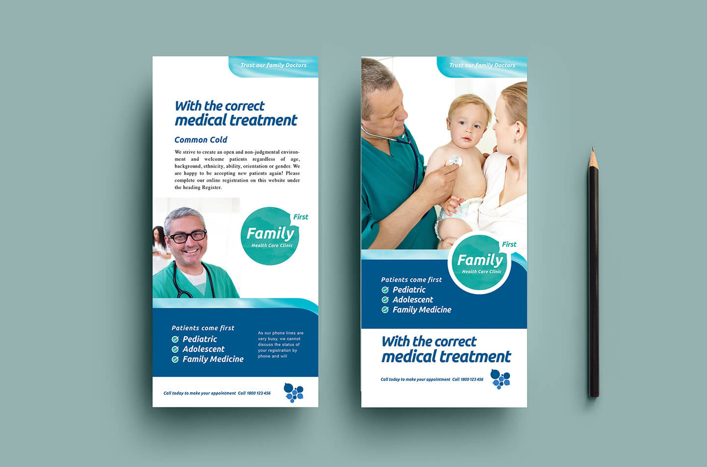 Healthcare Clinic Dl Card Template In Psd, Ai & Vector For Dl Card Template