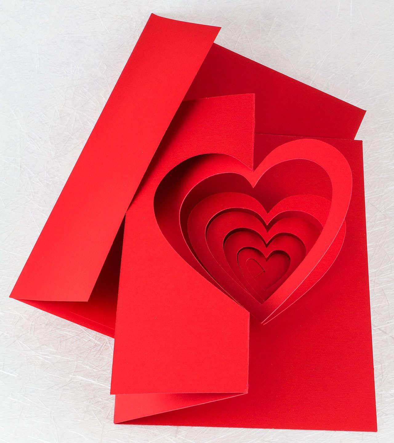 Helical Heart Pop Up Card | Heart Pop Up Card, Origami Cards With 3D Heart Pop Up Card Template Pdf