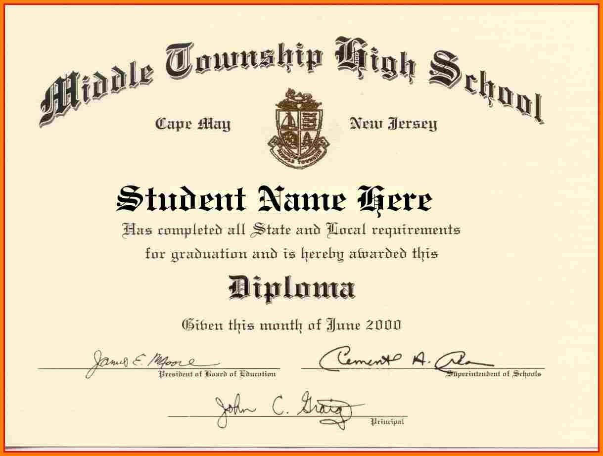 High School Diploma Template Word Free Download!! | High Within School Certificate Templates Free