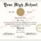 High School Fake Diplomas, Fake High School Degrees And Inside Fake Diploma Certificate Template