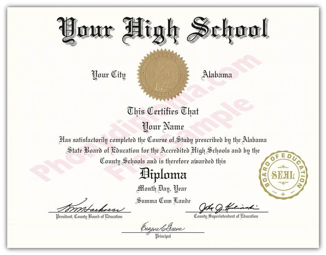 High School Fake Diplomas, Fake High School Degrees And Inside Fake Diploma Certificate Template