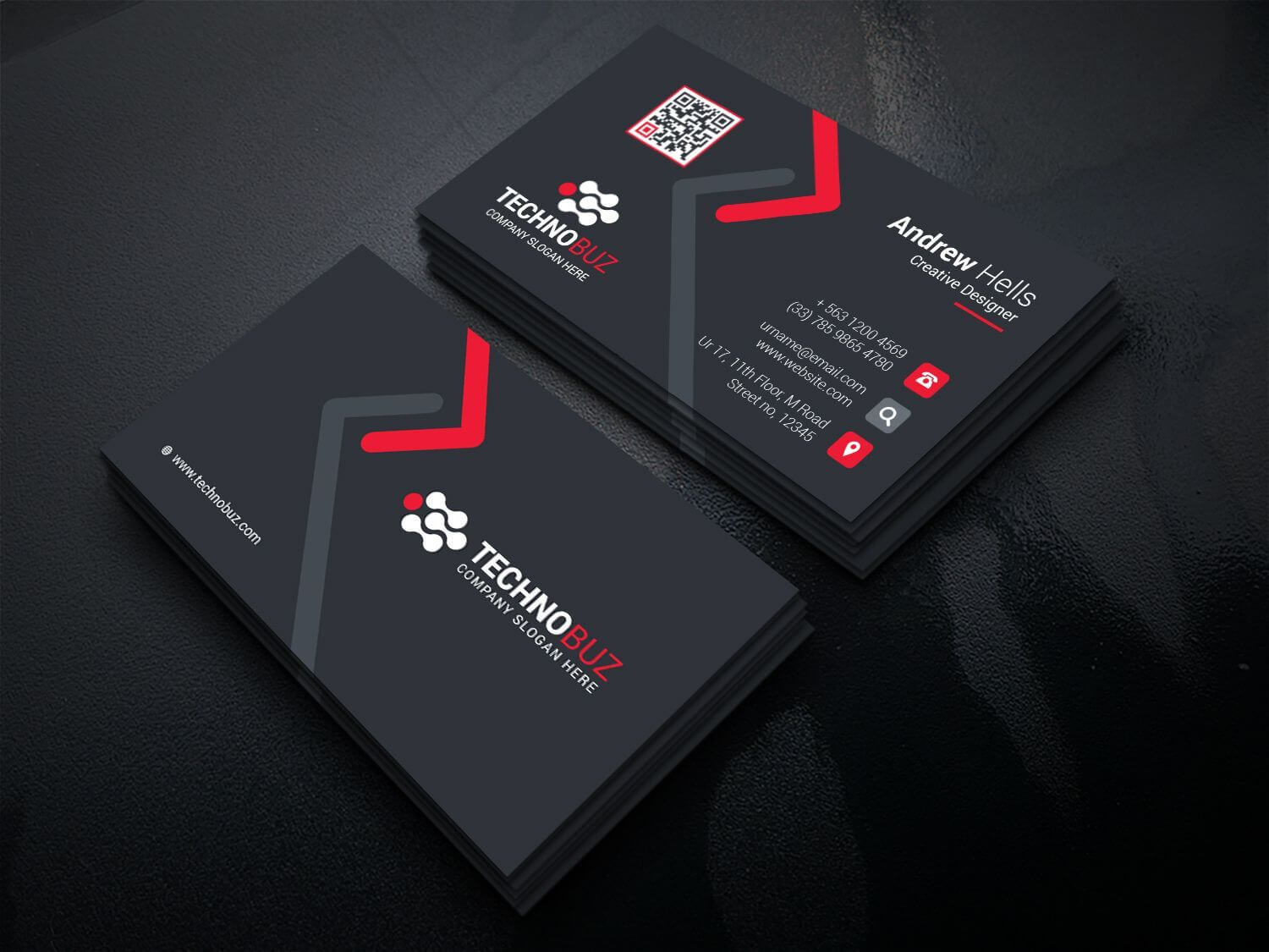 High Tech Company Business Card Template | Business Cards Inside Company Business Cards Templates