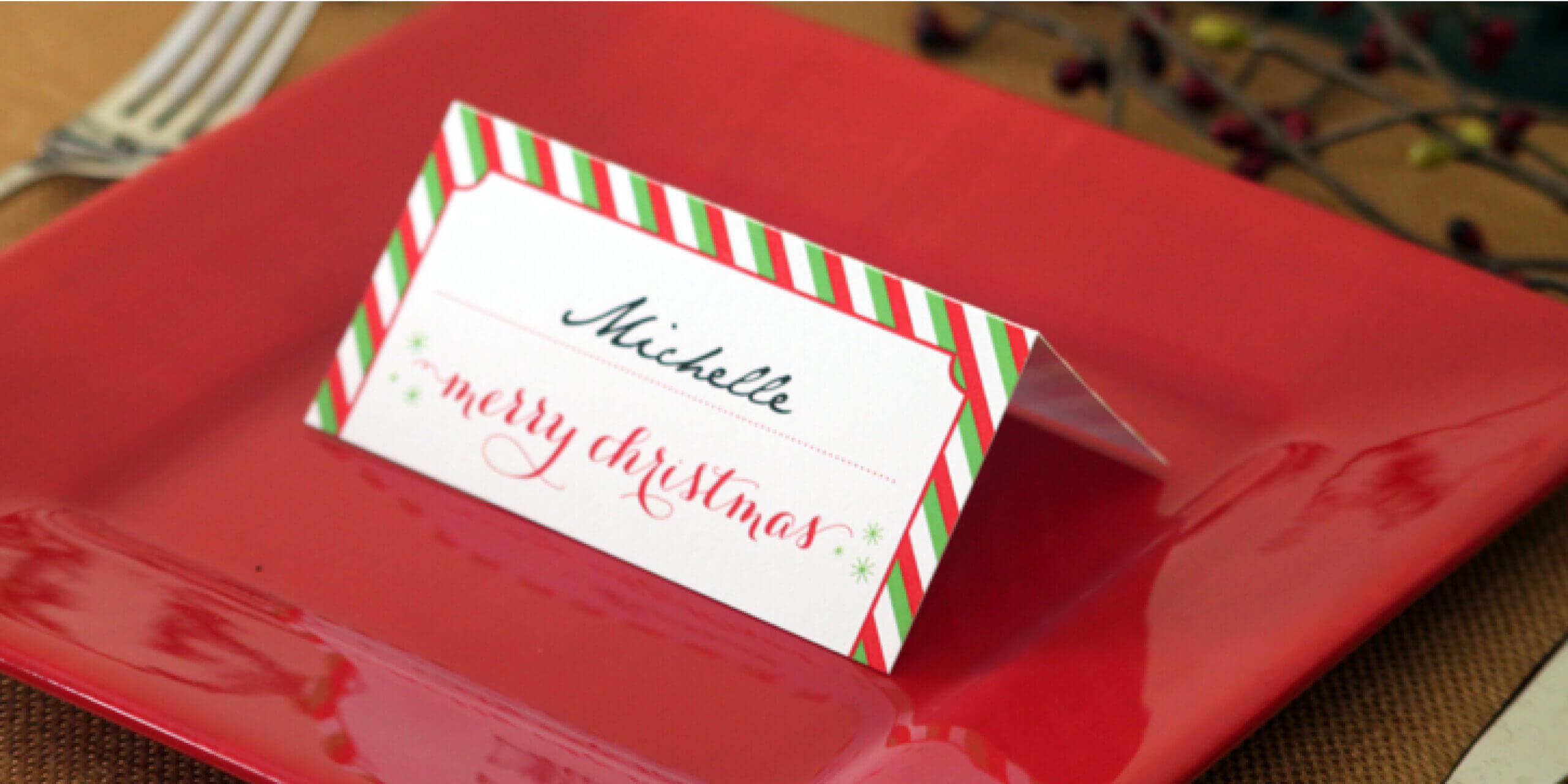 Holiday Place Card Diy Printable In Christmas Table Place Cards Template